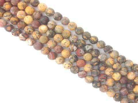 Matte Leopard Skin Jasper Round Beads 6mm